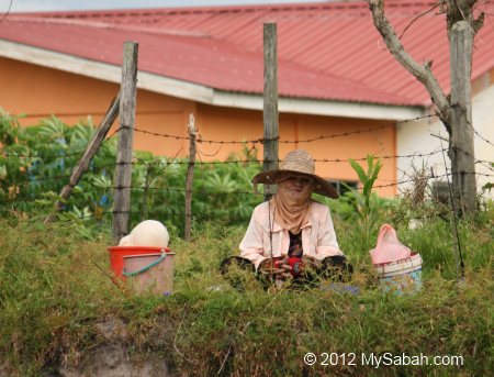 woman fishing