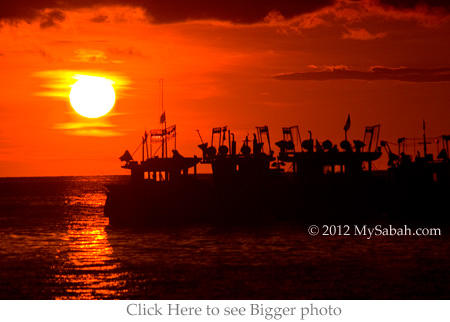 sunset view from Waterfront boardwalk