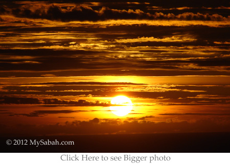 sunset with sea of cloud