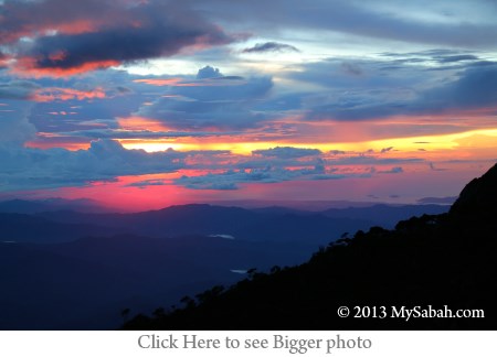 sunset on Mt. Kinabalu