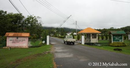 gate to Telupid Forestry Department and accommodation
