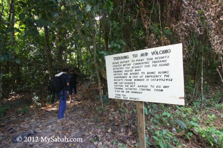 mud volcano trail of Pulau Tiga