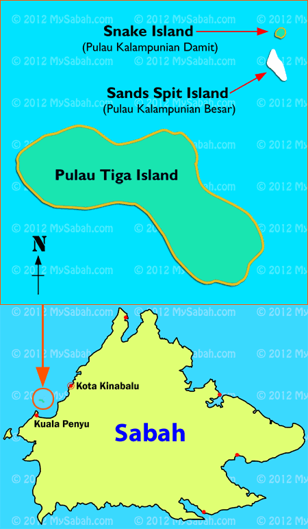 map of Pulau Tiga Park