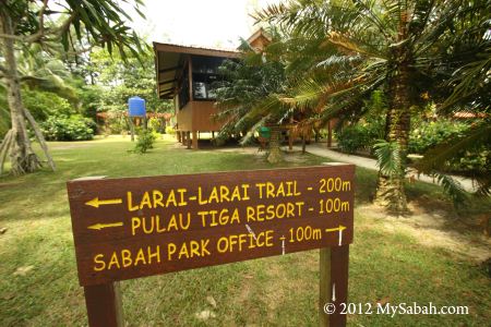 Sabah Parks area on Pulau Tiga Island