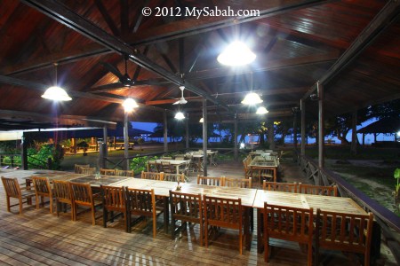 Dining area of Pulau Tiga Resort
