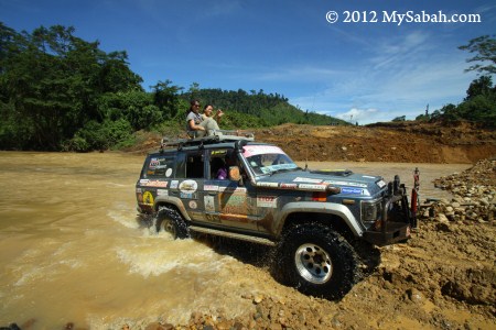 crossing Imbak River