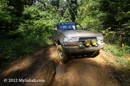 4-wheel drive trapped in mud