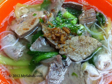 close-up of pork noodle (????)