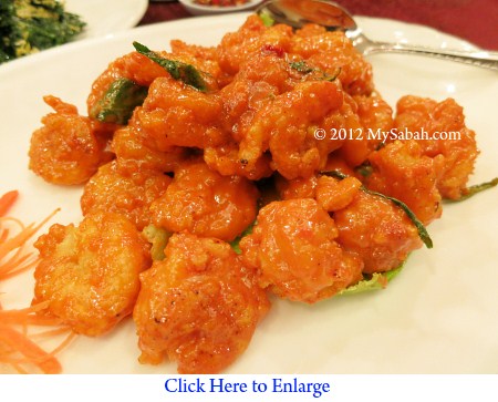 Fried prawn with salted egg yolk