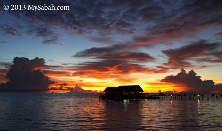 sunset of Lankayan Island