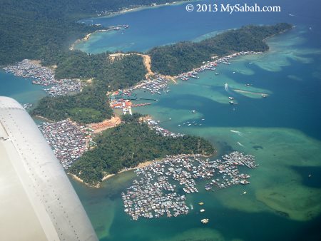 Gaya Island and water villages