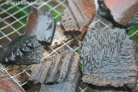 potsherds with decoration