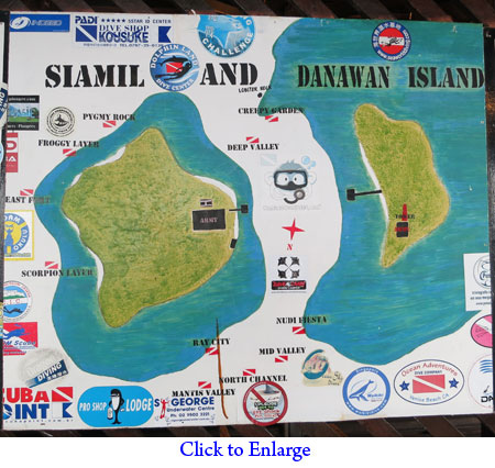 Dive sites of Siamil and Danawan Islands