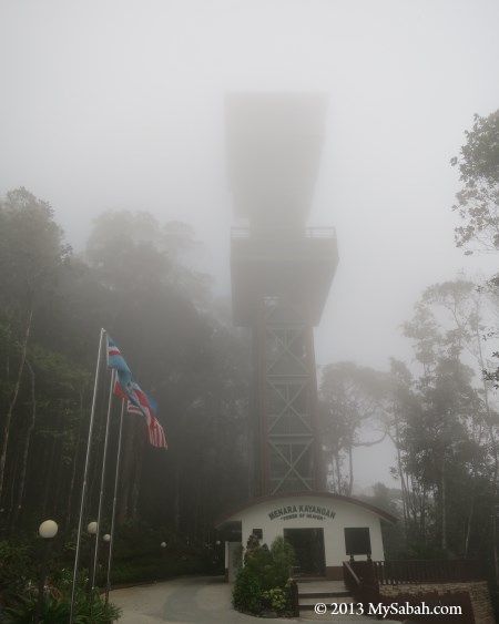 Tower of Heaven (Menara Kayangan) in fog