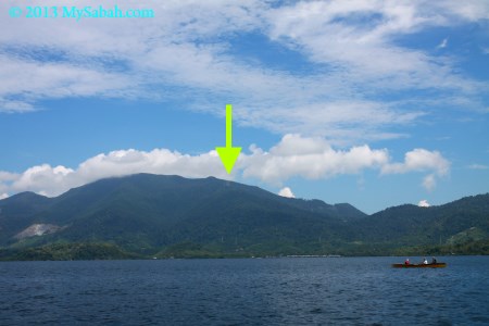 view of Mt. Silam from the sea
