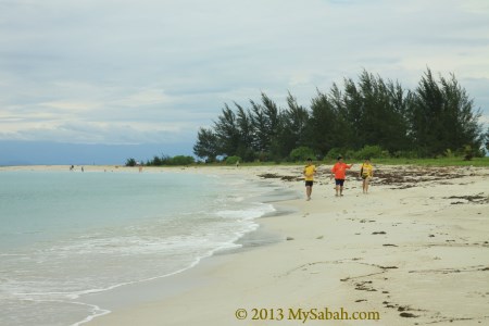 walking on the beach