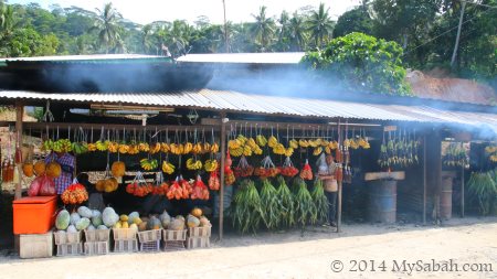 fruit and vegetables for sale at roadside