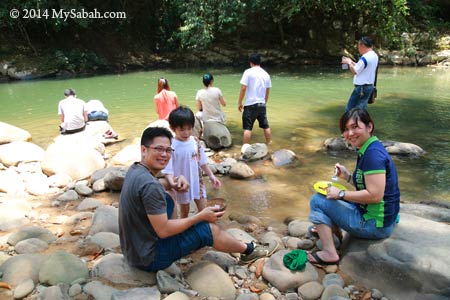 enjoying lunch at riverside