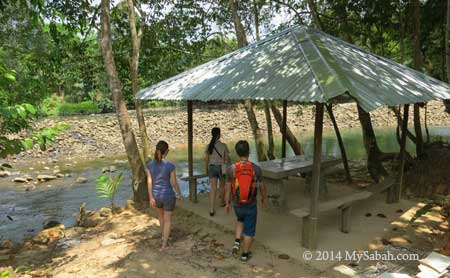shelter next to river