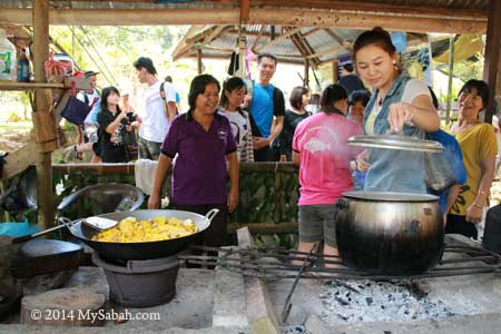 villagers cooking food