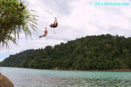 having fun with coral flyer zipline