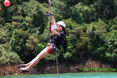 selfie on zipline