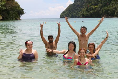 swimming on Pulau Sapi