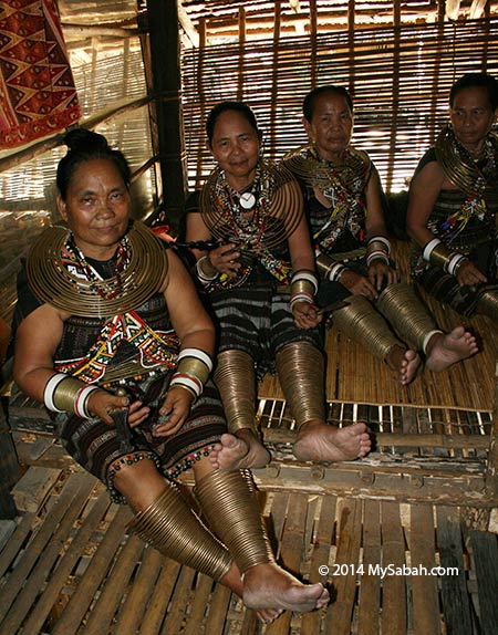 Rungus women in longhouse