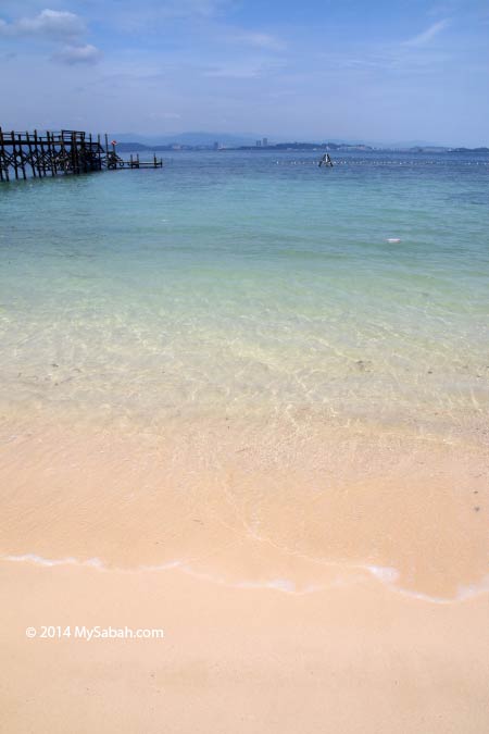 sandy beach of Sepanggar Island