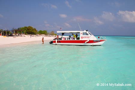 catamaran boat at the sea of Mengalum Island