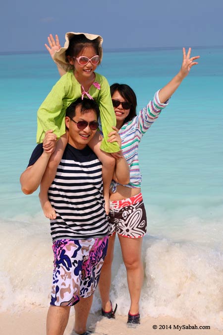 happy family on Mengalum Island