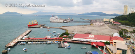 view of Sabah Port and Jesselton Point from Sky Blu Bar