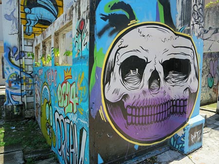 skull street art