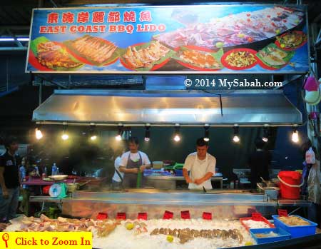 grilled seafood of East Coast BBQ Lido