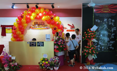 ticket counter and entrance of Grand Illusions