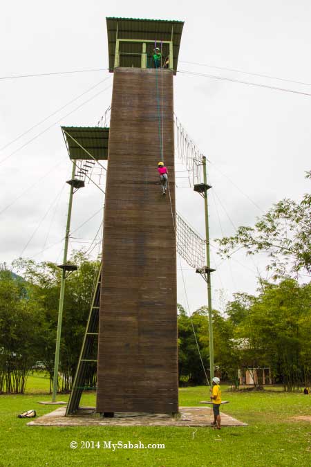 tower for zipline and climbing