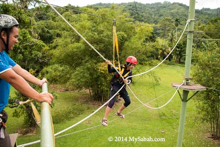 high ropes challenge: Tension Traverse