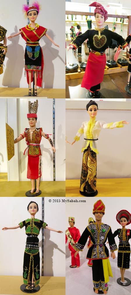 dolls in traditional costume clothing of Sabah