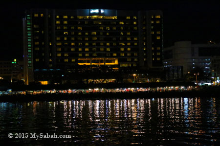 Le Meridien Hotel and Night Market of Kota Kinabalu city