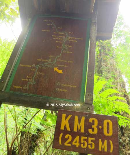distance marker along the trail