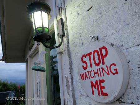 Stop Watching Me signage