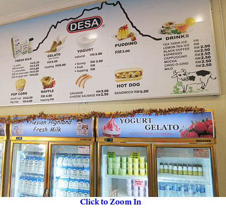 snacks menu of DESA