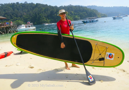 instructor and Stand Up Paddle Board