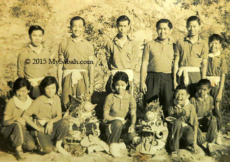 old photo of Qilin Unicorn dance troupe