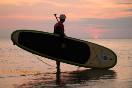 Stand-up paddle-boarding at Tanjung Aru First Beach