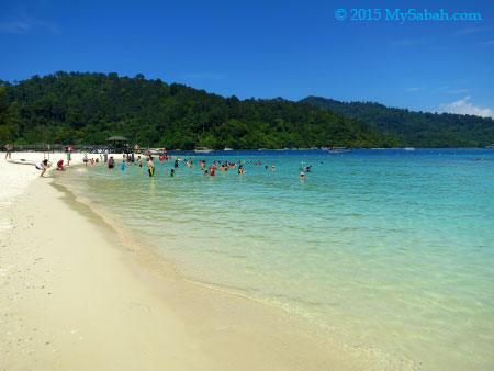 white sandy beach of Pulau Sapi