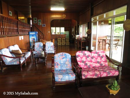living room of Kinabalu Mountain Lodge