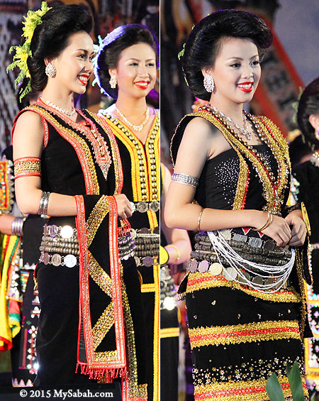 Dusun girls wearing Tangkong