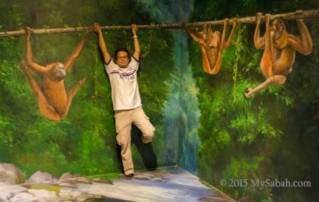 hanging out with orangutan apes in 3D Wonders Museum