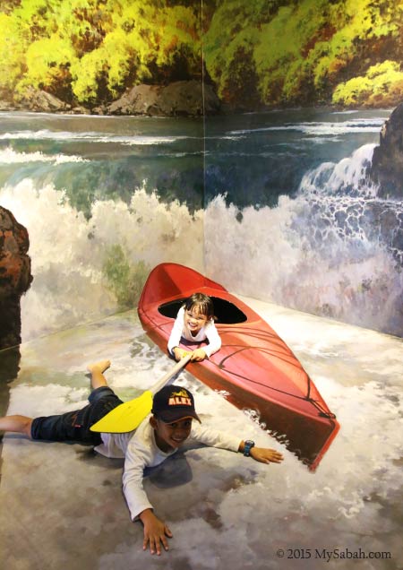 mural of white water rafting in Kiulu